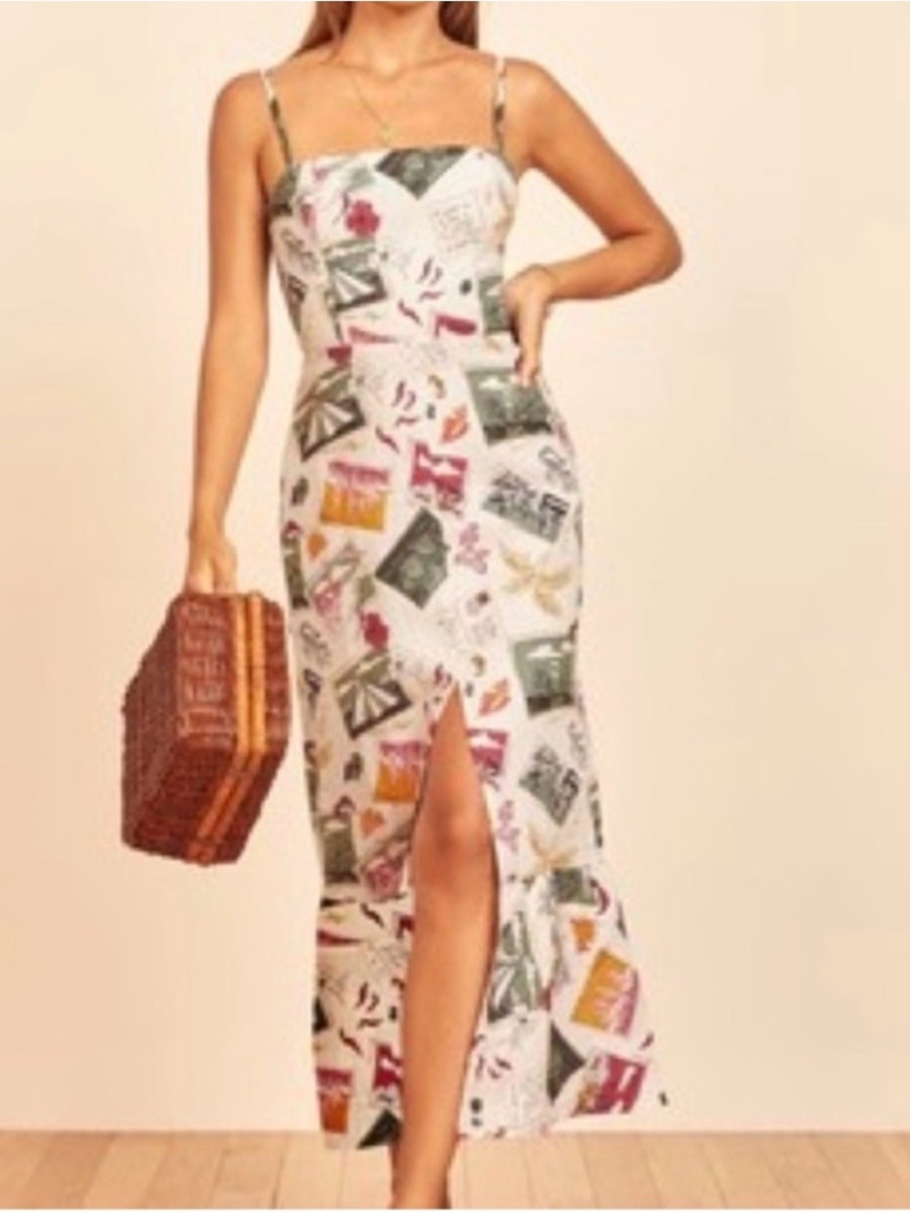 Reformation Barlowe midi linen dress vacaciones